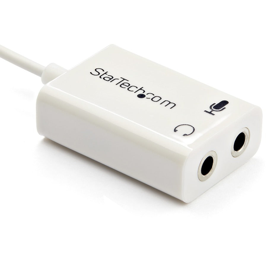 StarTech.com 3.5mm 4 Position to 2x 3 Position 3.5mm Headset Splitter Adapter M/F - White MUYHSMFFADW