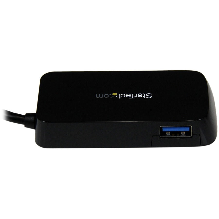 StarTech.com Portable 4 Port SuperSpeed Mini USB 3.0 Hub - Black ST4300MINU3B