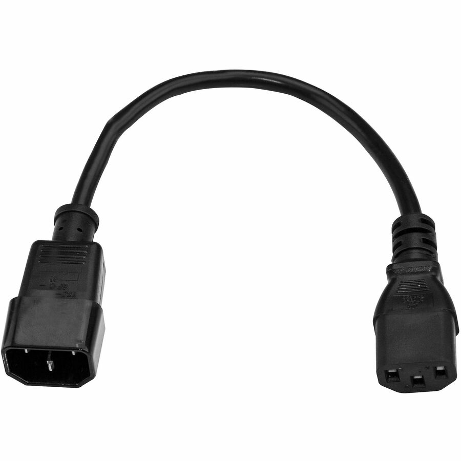 StarTech.com 3ft (1m) Power Extension Cord, C14 to C13, 10A 125V, 18AWG, Computer Power Cord Extension, Power Supply Extension Cable PXT1003