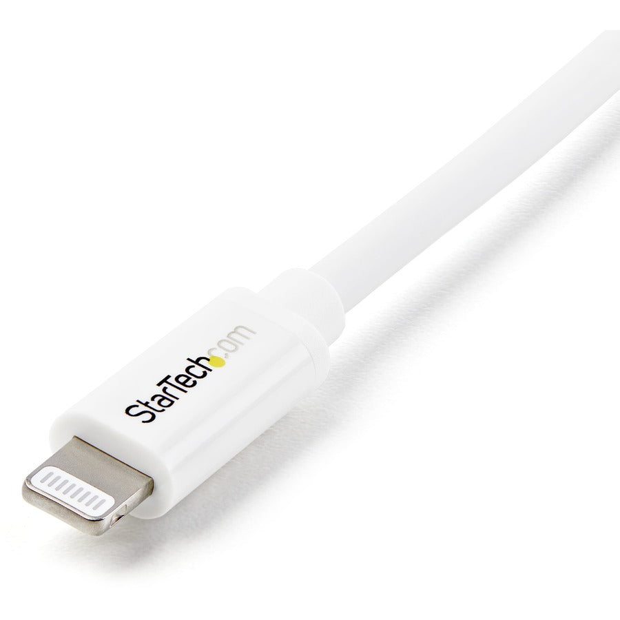 StarTech.com 2m (6ft) Long White Apple&reg; 8-pin Lightning Connector to USB Cable for iPhone / iPod / iPad USBLT2MW