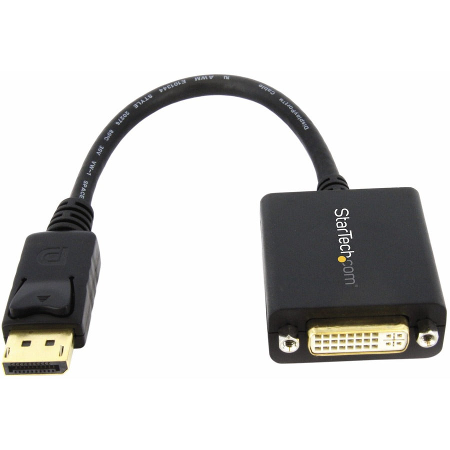 StarTech.com DisplayPort to DVI Adapter, DisplayPort to DVI-D Adapter/Video Converter 1080p, DP 1.2 to DVI Monitor, Latching DP Connector DP2DVI2