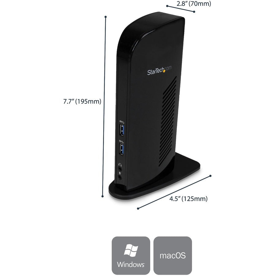 StarTech.com StarTech.com Station d'accueil USB 3.0 double écran avec HDMI et DVI - 6 ports USB - Adaptateur DVI vers VGA inclus USB3SDOCKHD