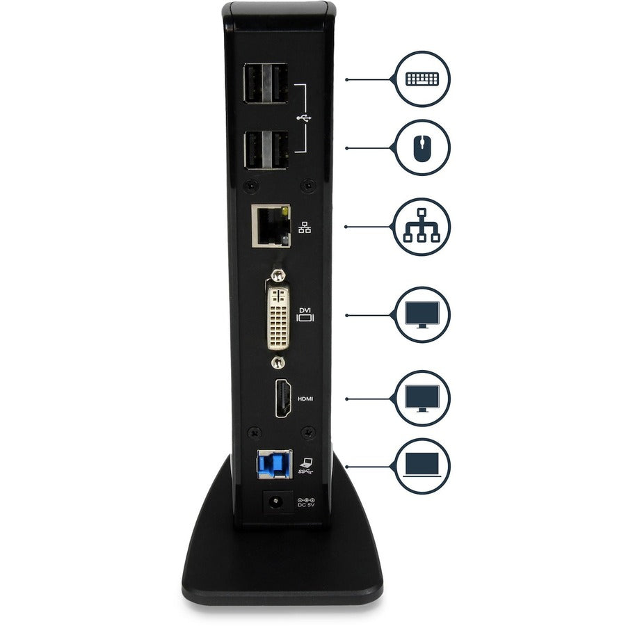 StarTech.com StarTech.com Station d'accueil USB 3.0 double écran avec HDMI et DVI - 6 ports USB - Adaptateur DVI vers VGA inclus USB3SDOCKHD