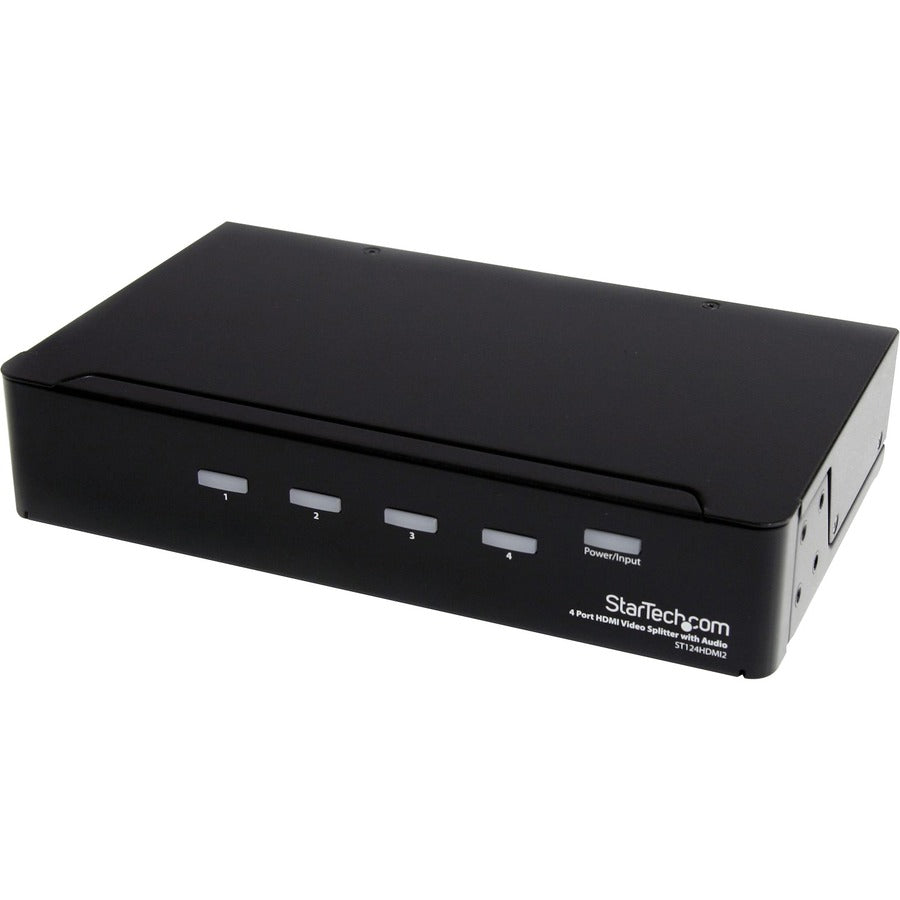 StarTech.com Répartiteur HDMI 1 entrée 4 sorties - 1080p - 4 ports - Supports de montage - Audio 1.3 - Multiport HDMI - Répartiteur audio HDMI ST124HDMI2