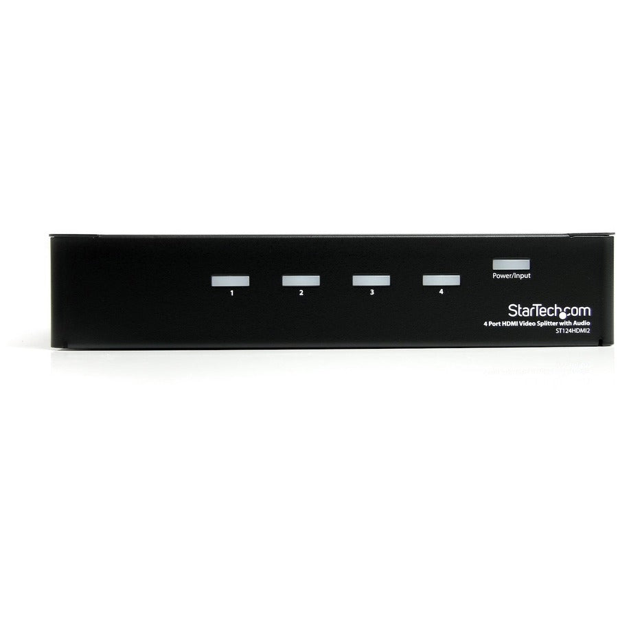 StarTech.com Répartiteur HDMI 1 entrée 4 sorties - 1080p - 4 ports - Supports de montage - Audio 1.3 - Multiport HDMI - Répartiteur audio HDMI ST124HDMI2