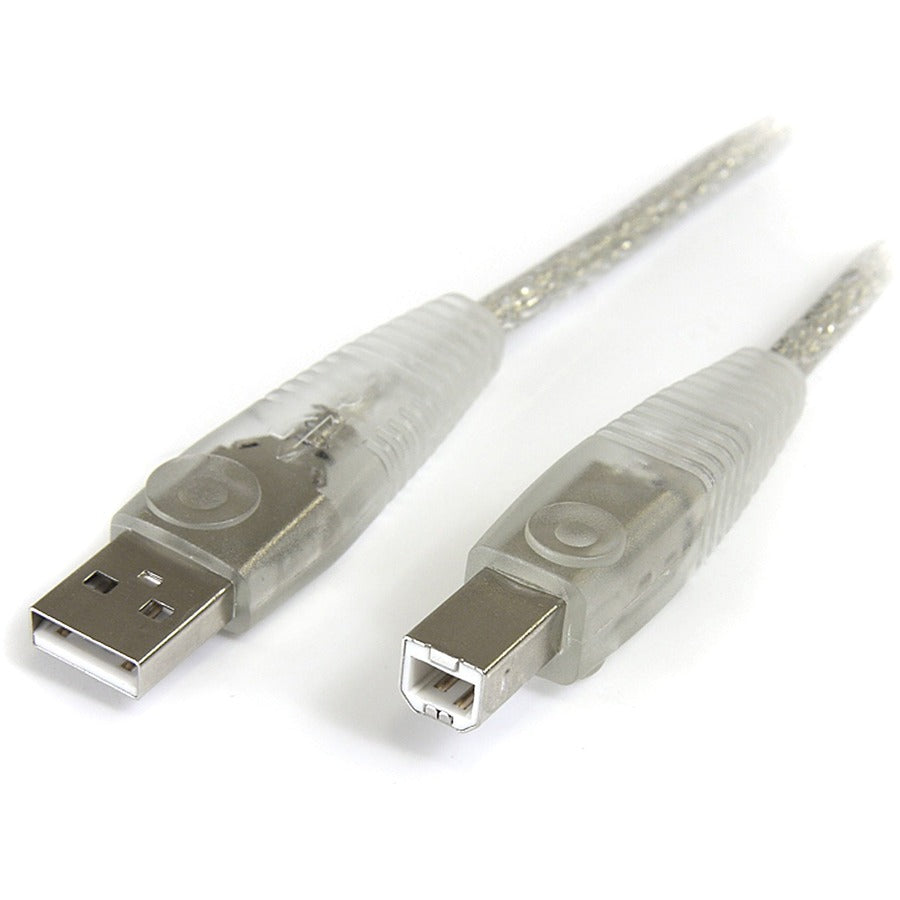 StarTech.com - Transparent USB 2.0 cable - 4 pin USB Type A (M) - 4 pin USB Type B (M) - ( USB / Hi-Speed USB ) - 10 ft USB2HAB10T