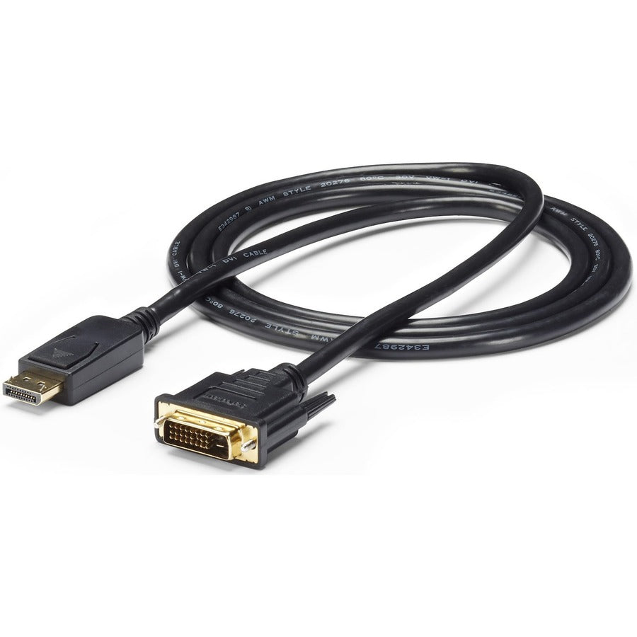 StarTech.com 6ft (1.8m) DisplayPort to DVI Cable, 1080p Video, DisplayPort to DVI-D Adapter/Converter Cable, DP 1.2 to DVI Monitor Cable DP2DVI2MM6