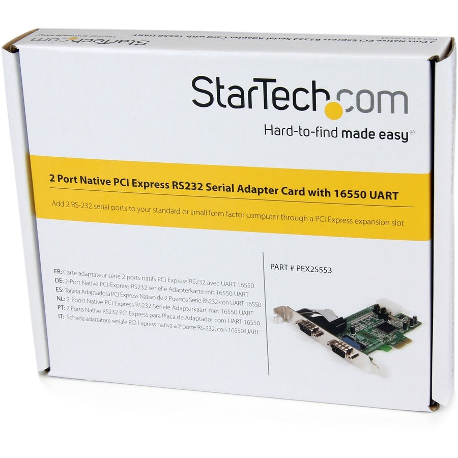 StarTech.com Carte adaptateur série PCIe 2 ports avec 16550 PEX2S553