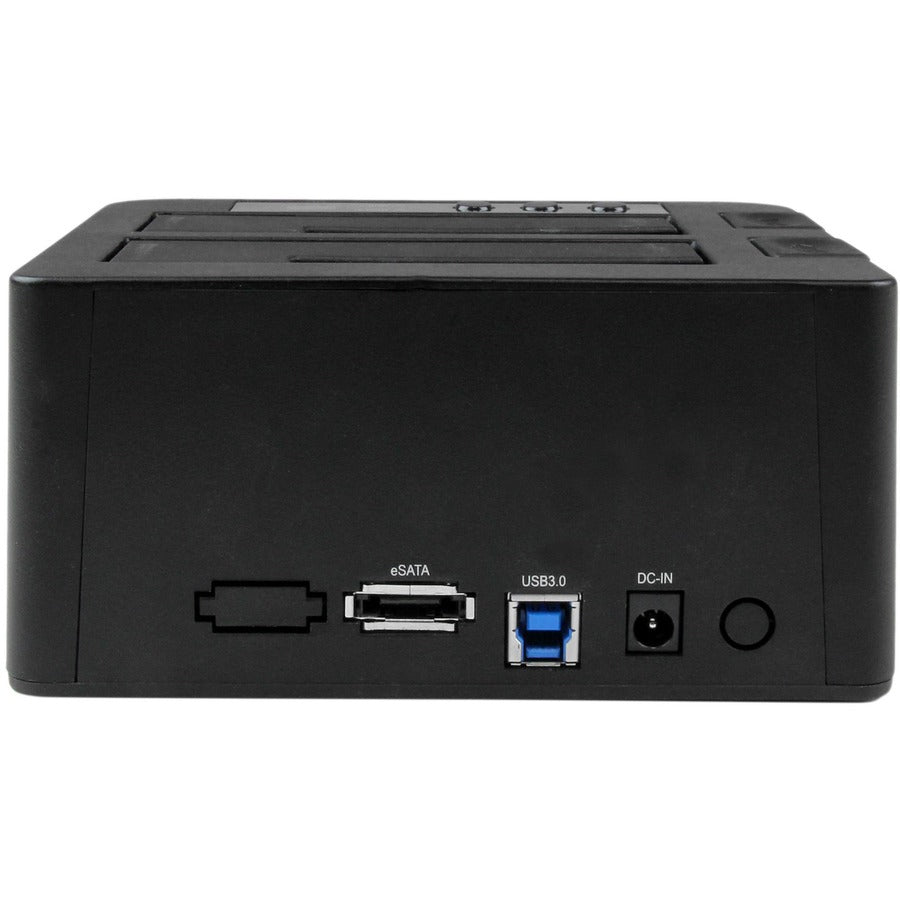 StarTech.com Dual Bay Hard Drive Duplicator Dock, Standalone HDD/SSD Cloner/Copier, USB 3.0 / eSATA to SATA III Hard Drive Cloner SDOCK2U33RE