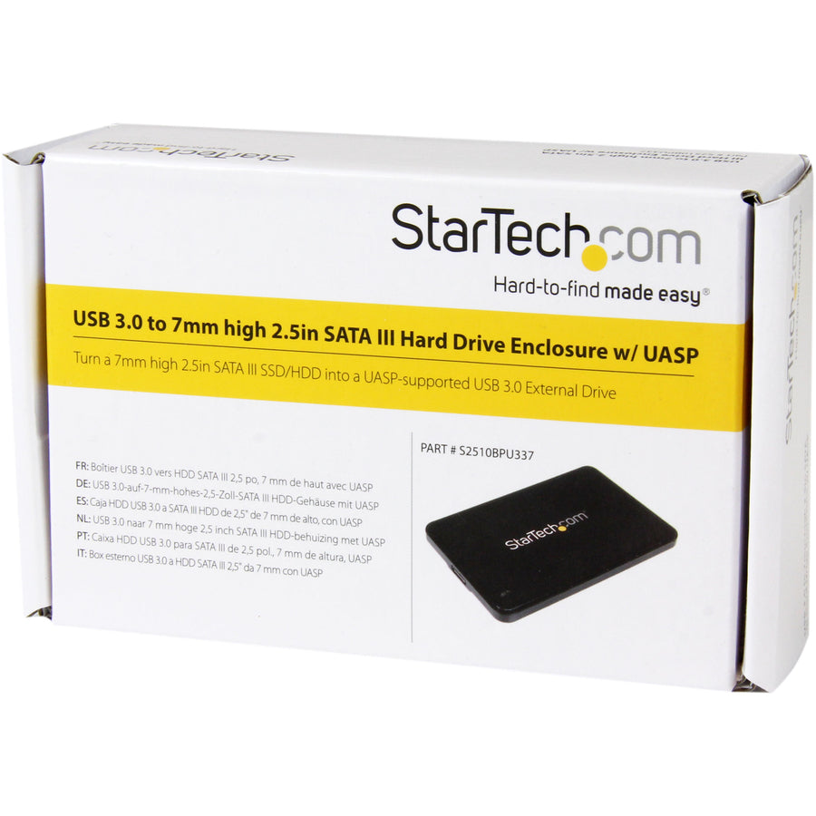 StarTech.com Drive Enclosure - USB 3.0 Host Interface - UASP Support External - Black S2510BPU337