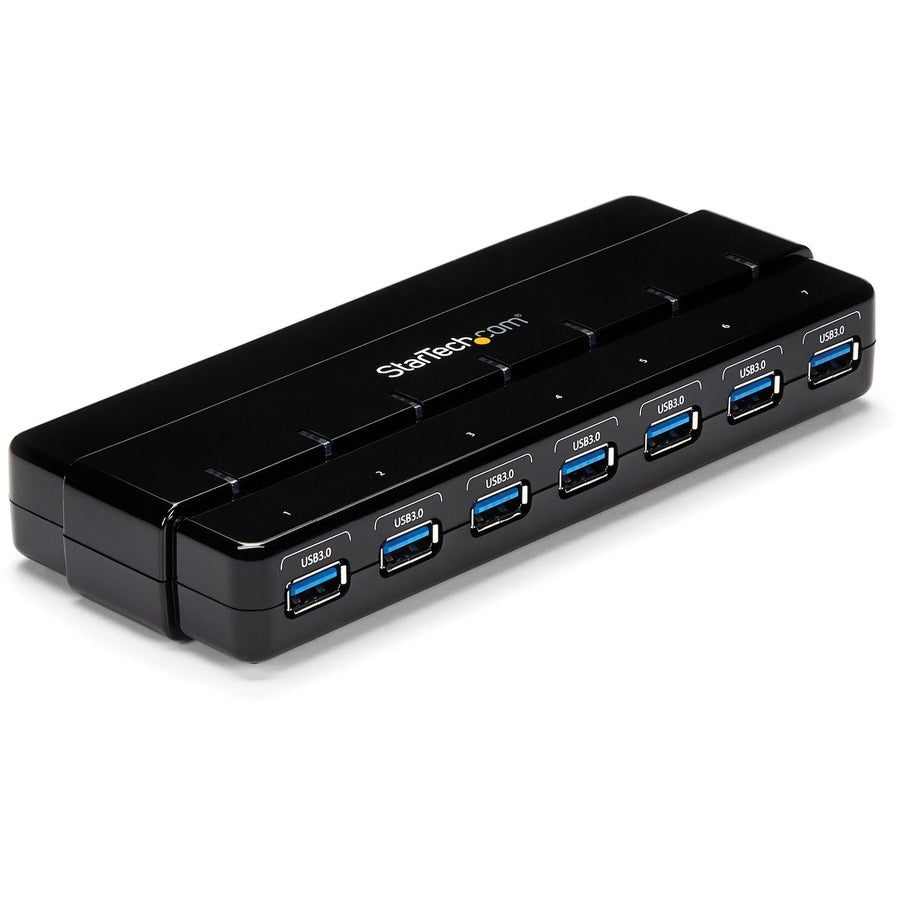 StarTech.com 7 Port SuperSpeed USB 3.0 Hub - 5Gbps - Desktop USB Hub with Power Adapter - Black ST7300USB3B