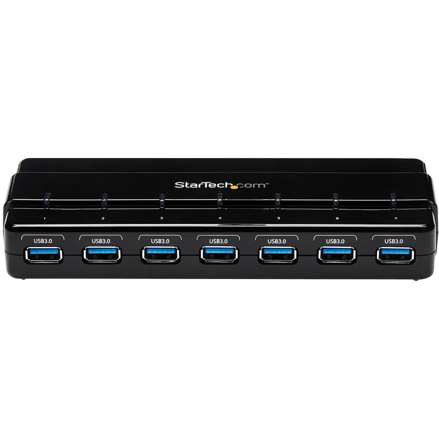 StarTech.com 7 Port SuperSpeed USB 3.0 Hub - 5Gbps - Desktop USB Hub with Power Adapter - Black ST7300USB3B