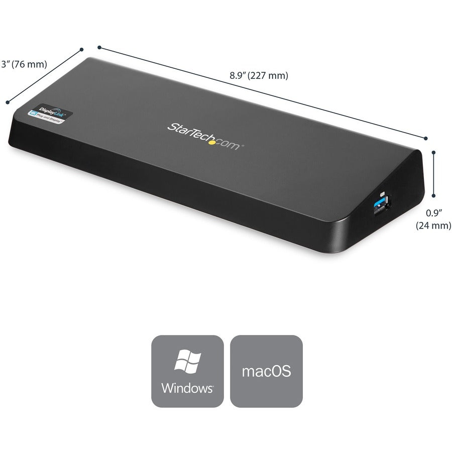 StarTech.com USB 3.0 Docking Station Dual Monitor with HDMI & 4K DisplayPort - 4x USB-A, Ethernet - USB Type A Universal Laptop Dock USB3DOCKHDPC