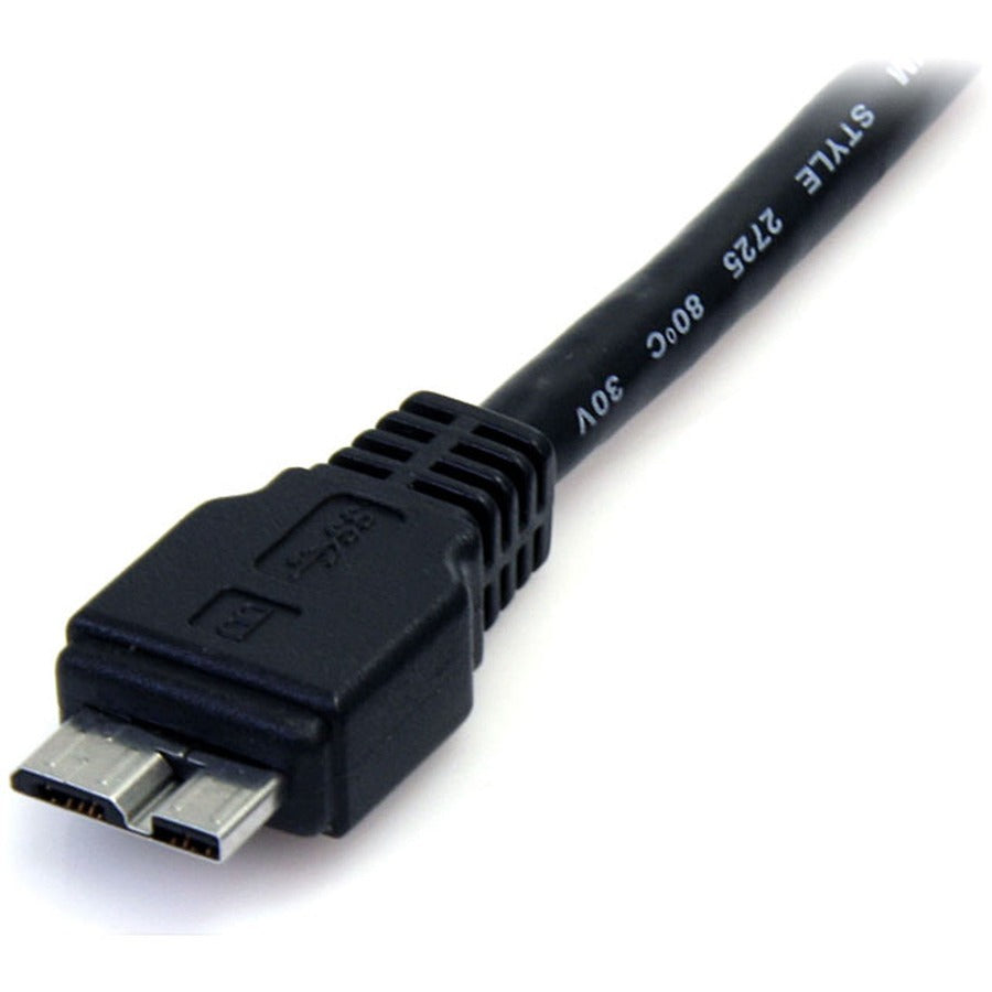 StarTech.com 0.5m (1.5ft) Black SuperSpeed USB 3.0 Cable A to Micro B - M/M USB3AUB50CMB