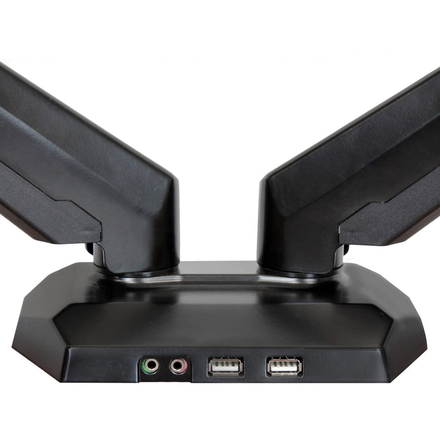 StarTech.com Dual Monitor Arm - USB Hub and Audio Ports in Base - Monitors up to 32" - VESA Monitor Stand Desk Mount ARMSLIMDUO