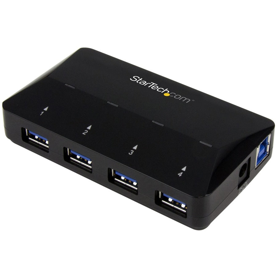 StarTech.com 4-Port USB 3.0 Hub plus Dedicated Charging Port - 1 x 2.4A Port - Desktop USB Hub and Fast-Charging Station ST53004U1C