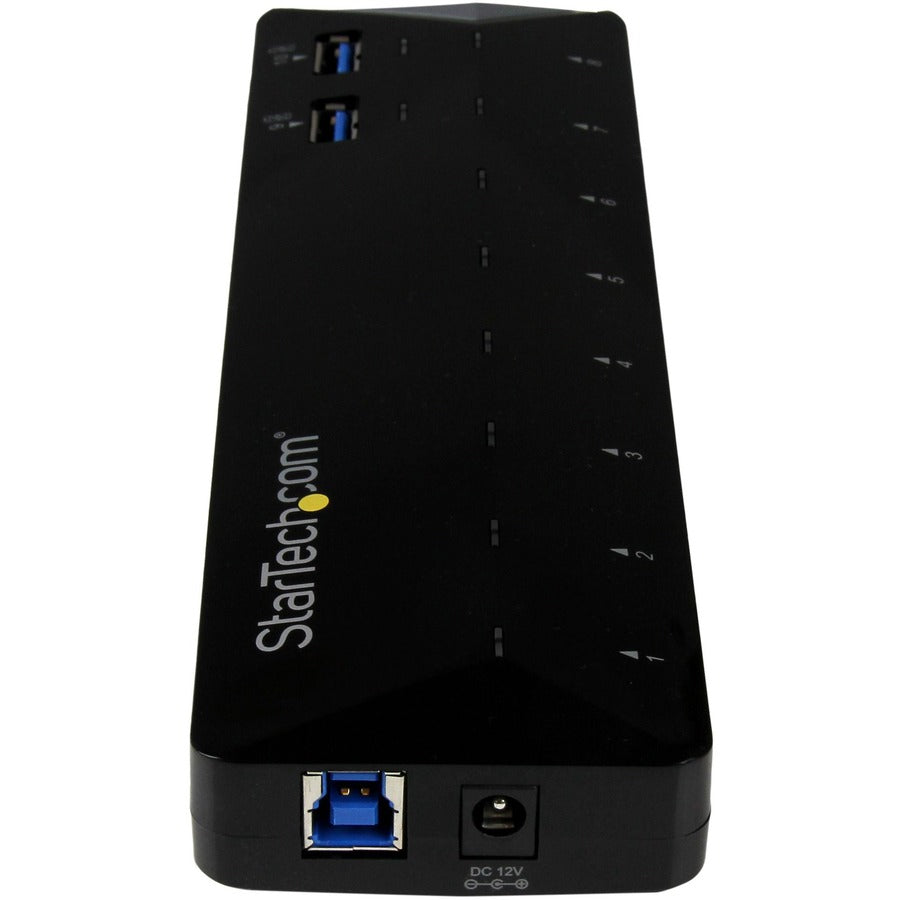 StarTech.com 10-Port USB 3.0 Hub with Charge and Sync Ports - 2 x 1.5A Ports - Desktop USB Hub and Fast-Charging Station ST103008U2C