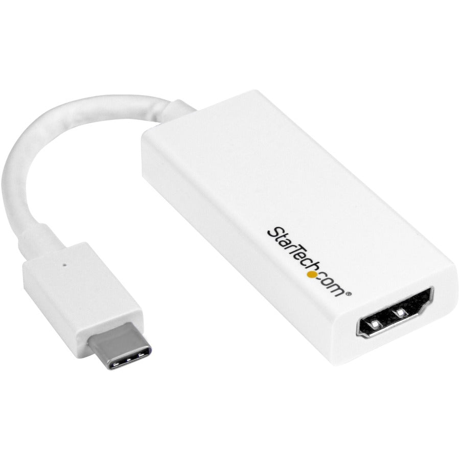 StarTech.com USB-C to HDMI Adapter - White - 4K 60Hz - Thunderbolt 3 Compatible - USB-C Adapter - USB Type C to HDMI Dongle Converter CDP2HD4K60W