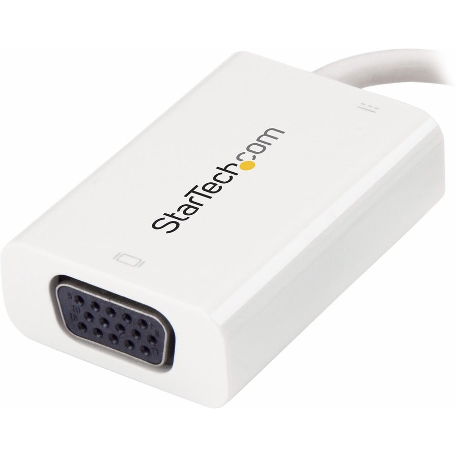 StarTech.com USB C to VGA Adapter with 60W Power Delivery Pass-Through - 1080p USB Type-C to VGA Video Converter w/ Charging - White CDP2VGAUCPW