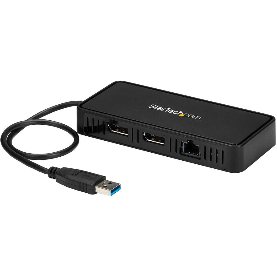 StarTech.com USB 3.0 Mini Dock - Dual Monitor USB Type-A Laptop Docking Station - DisplayPort 4K 60Hz & Gigabit Ethernet - 1' (30cm) cable USBA2DPGB