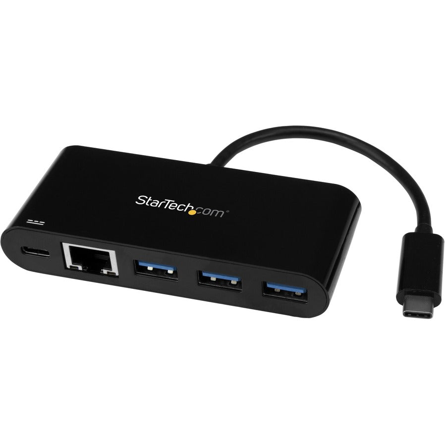 StarTech.com USB-C to Ethernet Adapter with 3-Port USB 3.0 Hub and Power Delivery - USB-C GbE Network Adapter + USB Hub w/ 3 USB-A Ports US1GC303APD