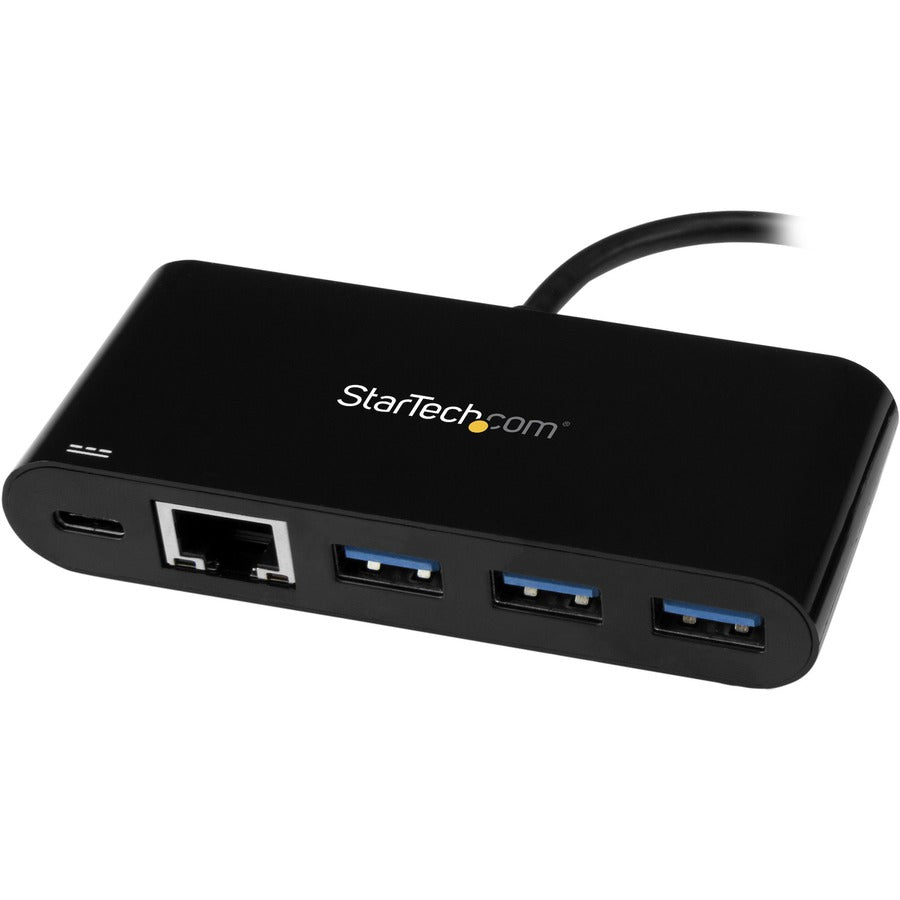 StarTech.com USB-C to Ethernet Adapter with 3-Port USB 3.0 Hub and Power Delivery - USB-C GbE Network Adapter + USB Hub w/ 3 USB-A Ports US1GC303APD