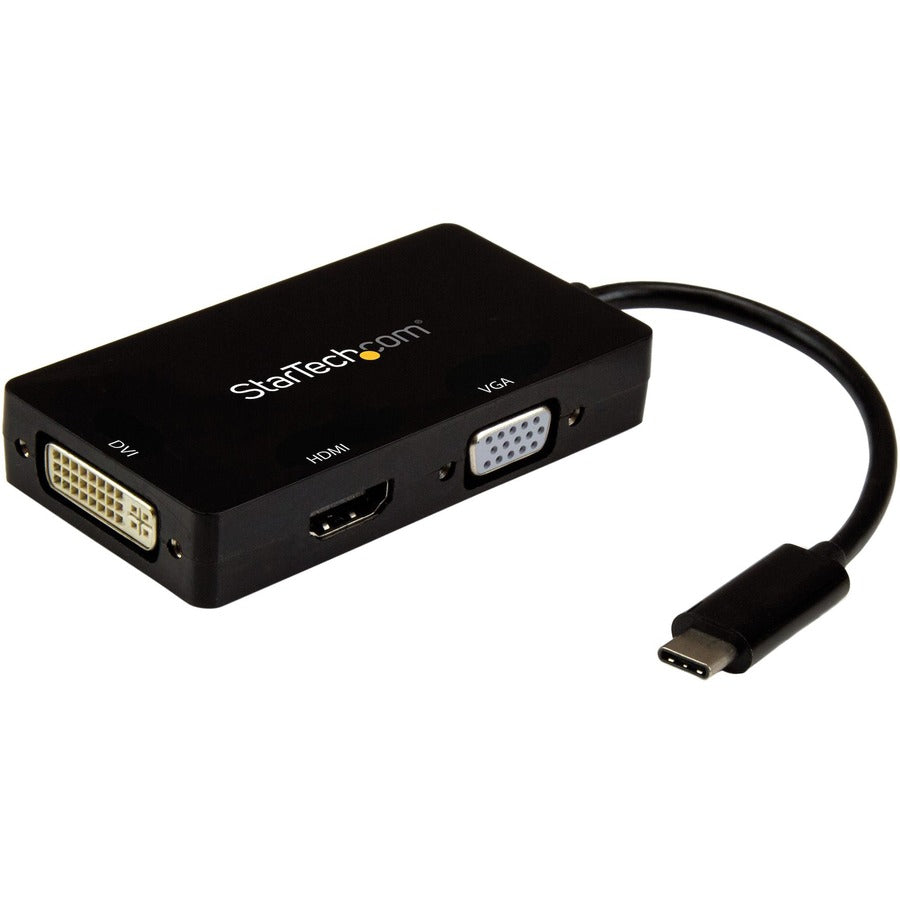 StarTech.com USB-C Multiport Video Adapter - 3-in-1 USB Type-C Video Adapter - USB-C to VGA, DVI, HDMI - 4K 30 Hz - CDPVGDVHDBP CDPVGDVHDBP