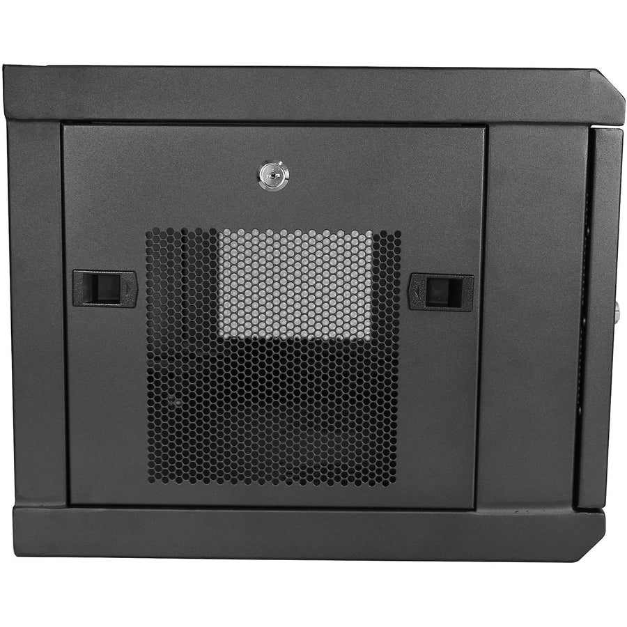 StarTech.com 2 Post 6U 19" Wall Mount Network Cabinet 15" Deep - Locking Vented IT Data Equipment/Switch Rack Enclosure w/Shelf/Hook&Loop RK616WALM