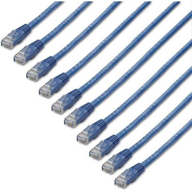 StarTech.com Câble CAT6 de 3 pieds - Paquet de 10 - Cordons Ethernet CAT6 bleus - Connecteurs RJ45 moulés - Vérifié ETL - 24 AWG (C6PATCH3BL10PK) C6PATCH3BL10PK