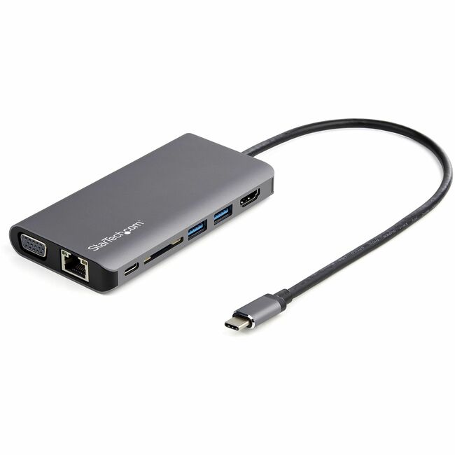 StarTech.com USB C Multiport Adapter - USB-C Mini Travel Dock w/ 4K HDMI or 1080p VGA - 100W PD Pass-Through, 3x USB, SD, GbE, Audio DKT30CHVAUSP