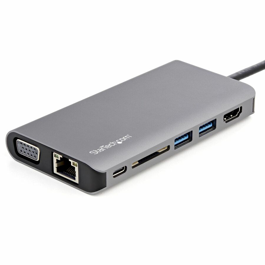 StarTech.com USB C Multiport Adapter - USB-C Mini Travel Dock w/ 4K HDMI or 1080p VGA - 100W PD Pass-Through, 3x USB, SD, GbE, Audio DKT30CHVAUSP