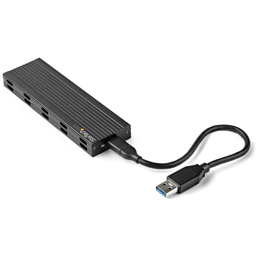 StarTech.com USB-C 10Gbps to M.2 NVMe or M.2 SATA SSD Enclosure, Portable M.2 PCIe/SATA SSD Aluminum Enclosure, USB-C & USB-A Host Cables SM2E1BMU31C