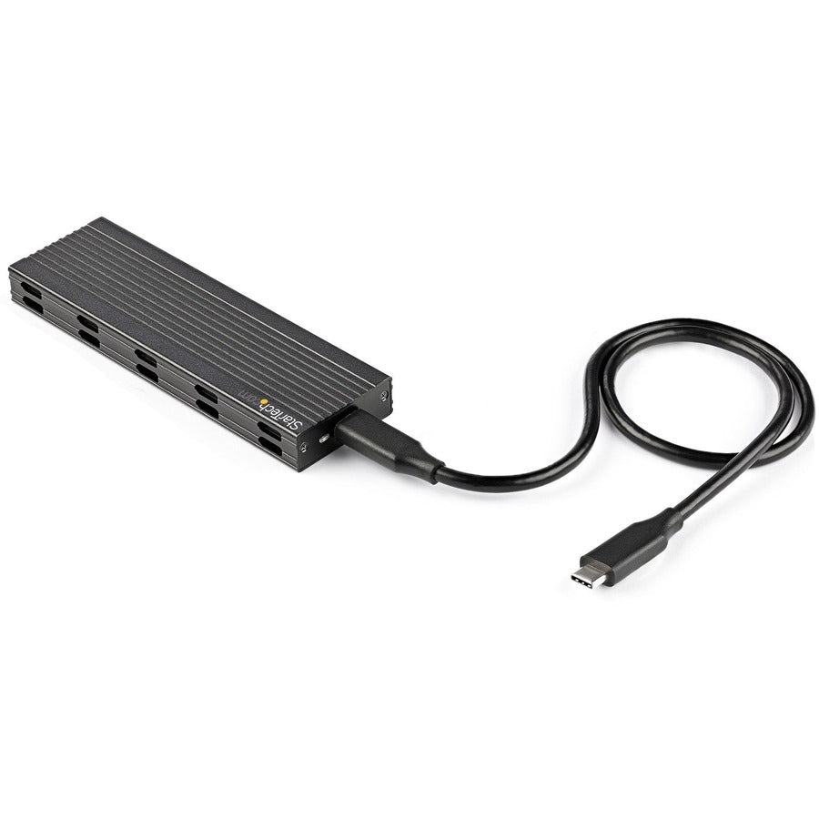 StarTech.com Boîtier USB-C 10 Gbit/s vers M.2 NVMe ou M.2 SATA SSD, boîtier portable M.2 PCIe/SATA SSD en aluminium, câbles hôte USB-C et USB-A SM2E1BMU31C