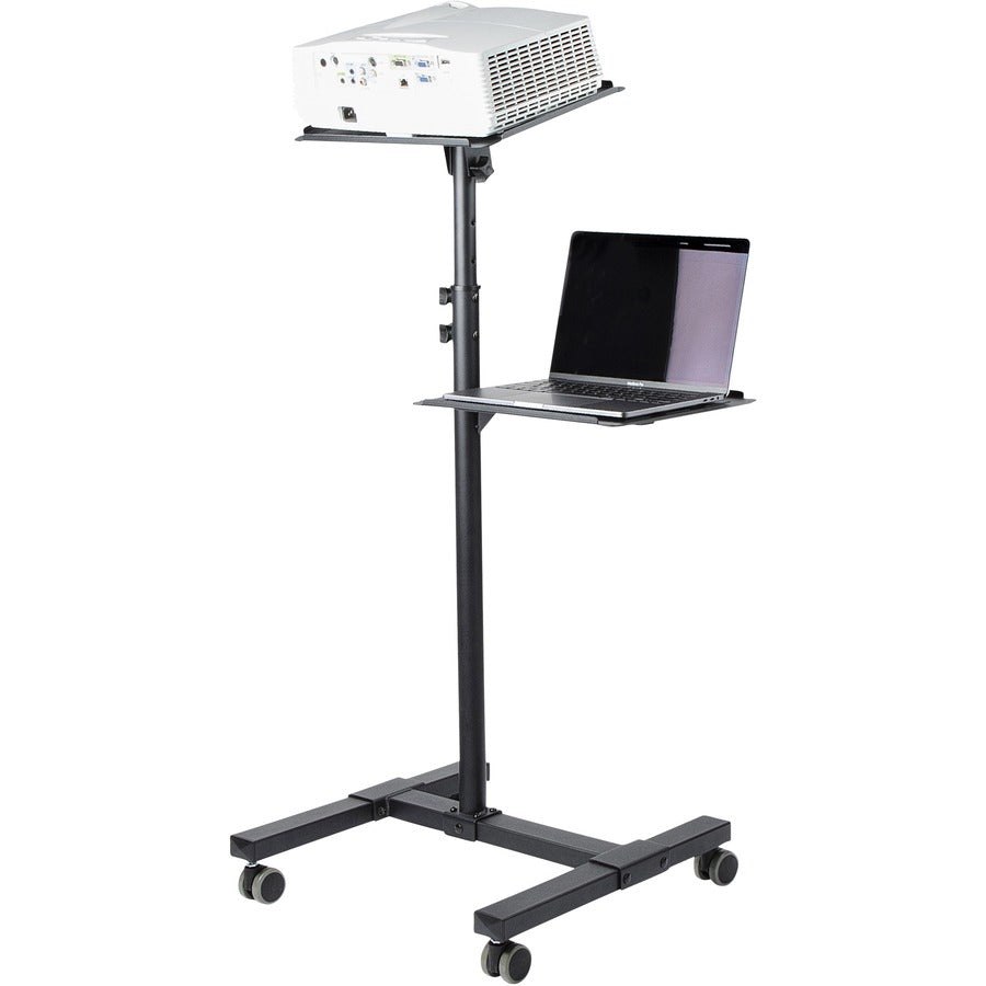 StarTech.com Mobile Projector and Laptop Stand/Cart, Heavy Duty Portable Projector Stand/Presentation Cart (22lb/shelf), Height Adjustable ADJPROJCART