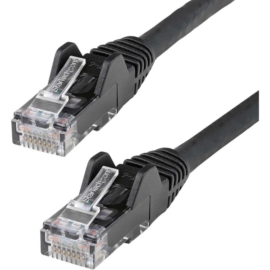 StarTech.com Câble Ethernet CAT6 de 9 m, LSZH (faible fumée sans halogène) 10 GbE sans accroc 100 W PoE UTP RJ45 cordon de brassage réseau noir, ETL N6LPATCH30BK