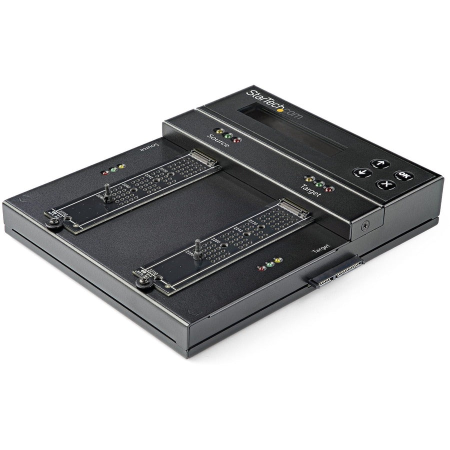 StarTech.com Standalone M.2 NVMe Duplicator and Eraser, External SSD/HDD Cloner/Wiper, M.2 PCIe AHCI/NVMe, M.2 SATA, 2.5"/3.5" SATA Drives SM2DUPE11