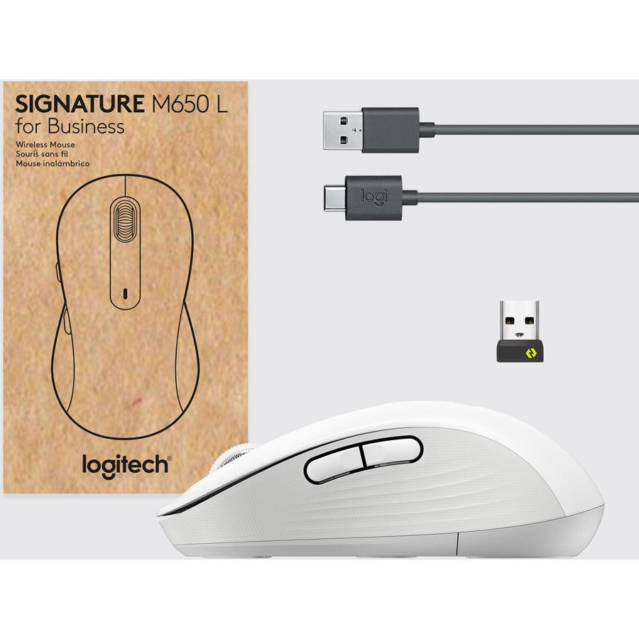 Logitech Signature M650 L pour entreprise (blanc cassé) - Boîte marron 910-006347