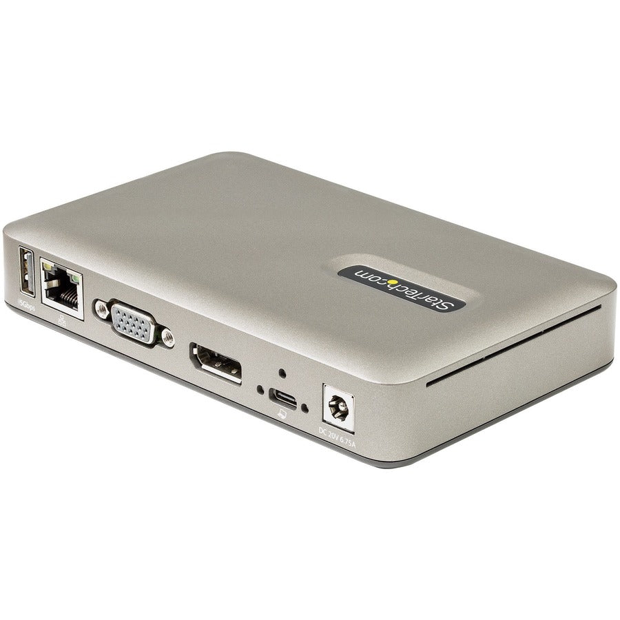 StarTech.com Station d'accueil USB C, USB-C vers DisplayPort 4K 30 Hz ou VGA, 65 W PD3.0, hub USB 3.1 Gen 1 à 4 ports, GbE, station d'accueil USB C universelle DKM30CHDPD