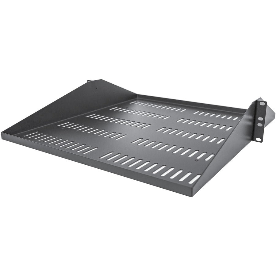 StarTech.com Étagère de serveur ventilée 2U – Plateau de montage en rack en porte-à-faux fixe de 20" de profondeur pour boîtier de données/AV/réseau de 19" avec écrous cage SHELF-2U-20-CENTER-V