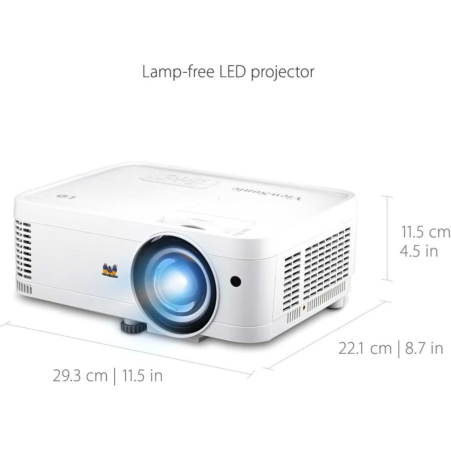 ViewSonic LS550WH Short Throw DLP Projector - 16:10 - Ceiling Mountable, Floor Mountable - White LS550WH