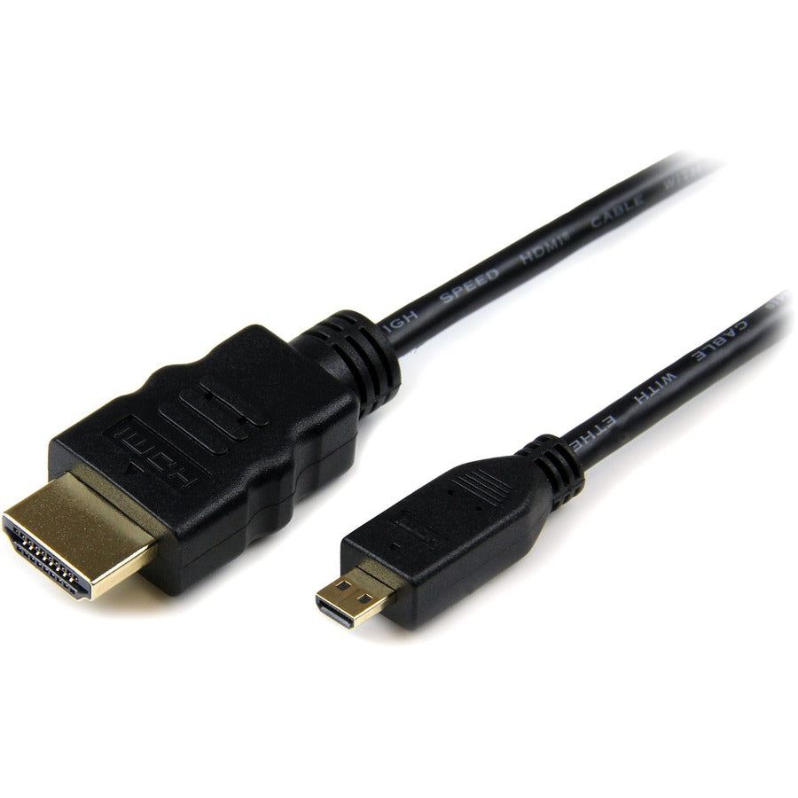 StarTech.com 6ft Micro HDMI to HDMI Cable with Ethernet, 4K High Speed Micro HDMI Type-D Device to HDMI Monitor Adapter/Converter Cord HDMIADMM6