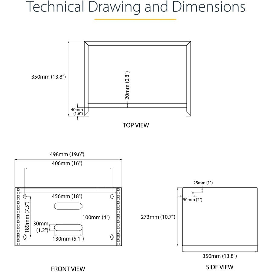 StarTech.com 6U 13.78 n Deep Wallmounting Bracket for Patch Panel WALLMOUNT6