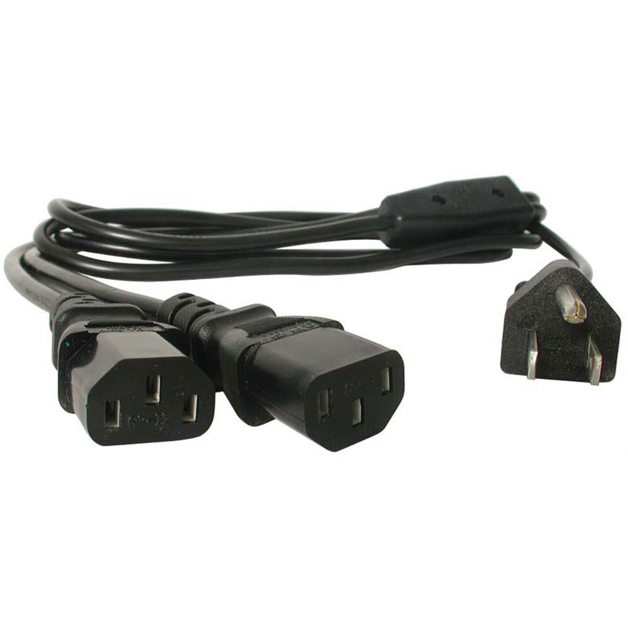 StarTech.com 6ft (2m) Computer Power Cord Y Splitter, NEMA 5-15P to 2x C13 Y Cable, 10A 125V, 18AWG, AC Power Cord, Monitor Power Cable PXT101Y