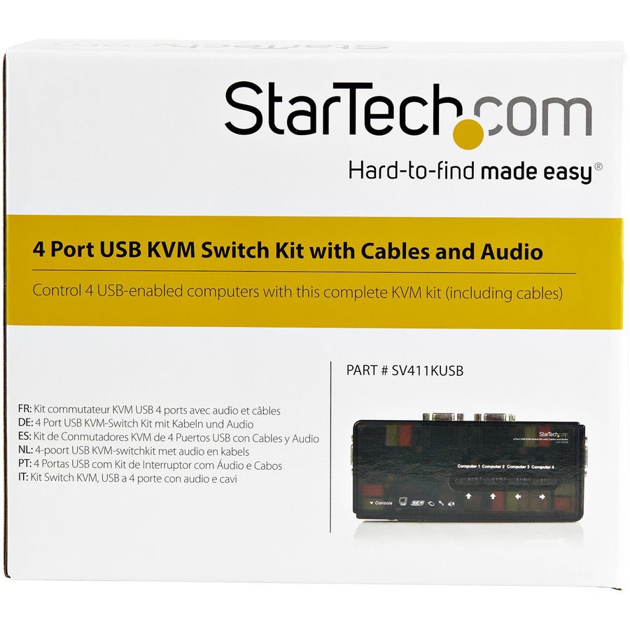 StarTech.com SV411KUSB - Commutateur KVM/audio - USB - 4 ports - 1 utilisateur local SV411KUSB