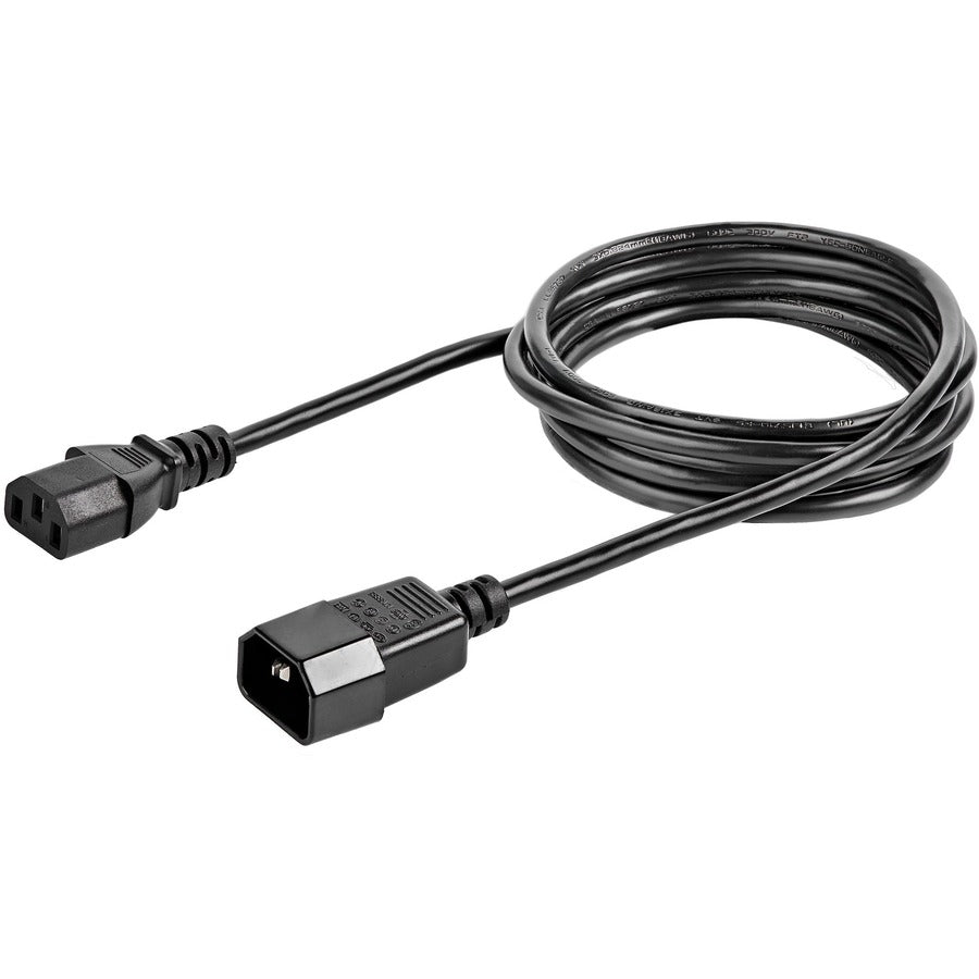 StarTech.com 6ft (2m) Power Extension Cord, C14 to C13, 10A 125V, 18AWG, Computer Power Cord Extension, Power Supply Extension Cable PXT100