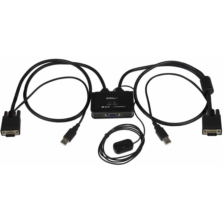 StarTech.com Commutateur KVM à câble USB VGA 2 ports - Alimenté par USB avec commutateur à distance SV211USB