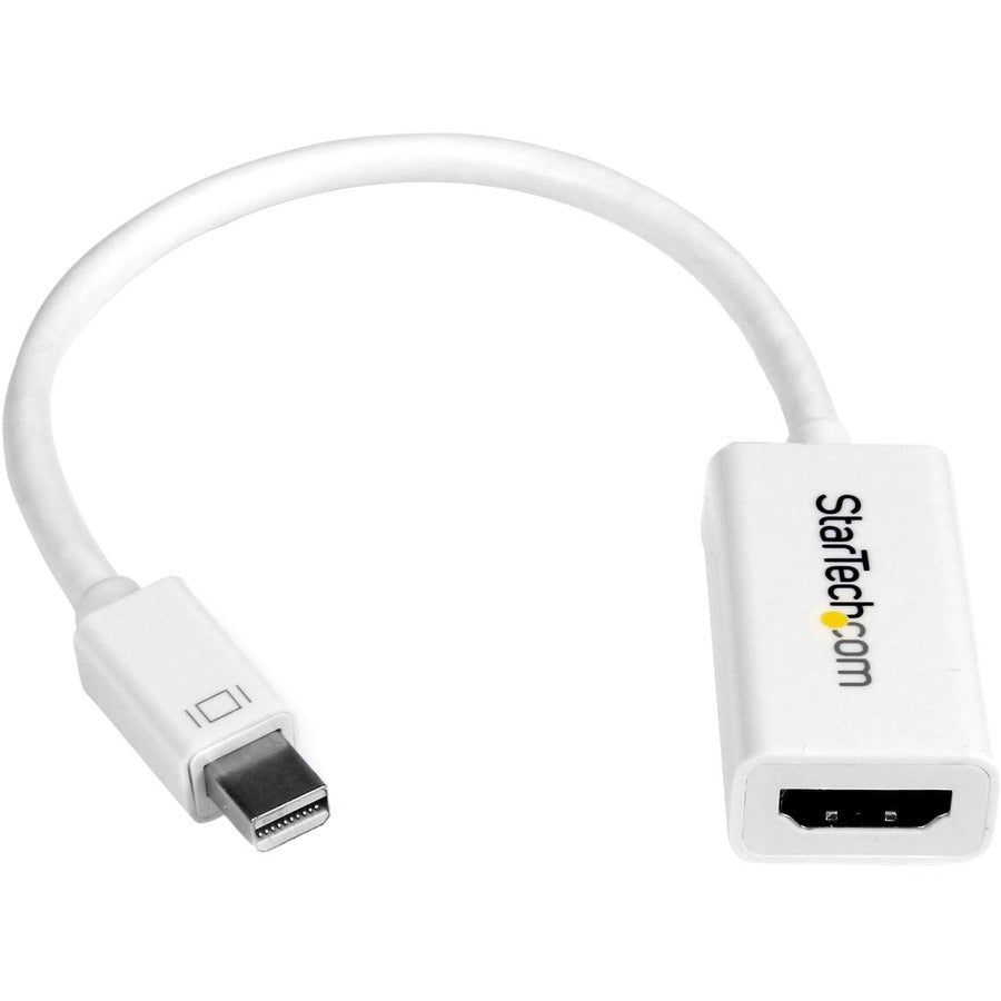 StarTech.com Convertisseur audio/vidéo Mini DisplayPort vers HDMI 4K - Adaptateur actif mDP 1.2 vers HDMI pour Mac Book Pro / Mac Book Air - 4K @ 30 Hz - Blanc MDP2HD4KSW