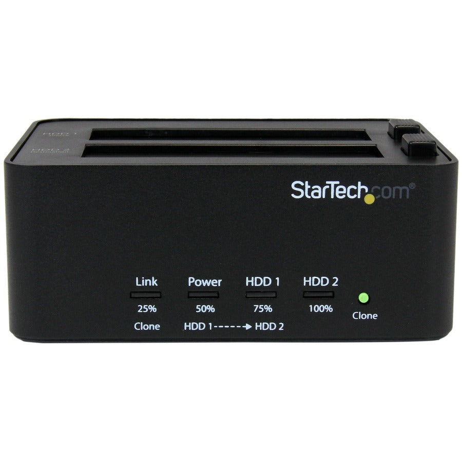 StarTech.com Duplicateur et effaceur de disque dur double baie, cloneur de disque dur/SSD SATA autonome et effaceur de disque, station d'accueil USB 3.0 vers SATA SATDOCK2REU3