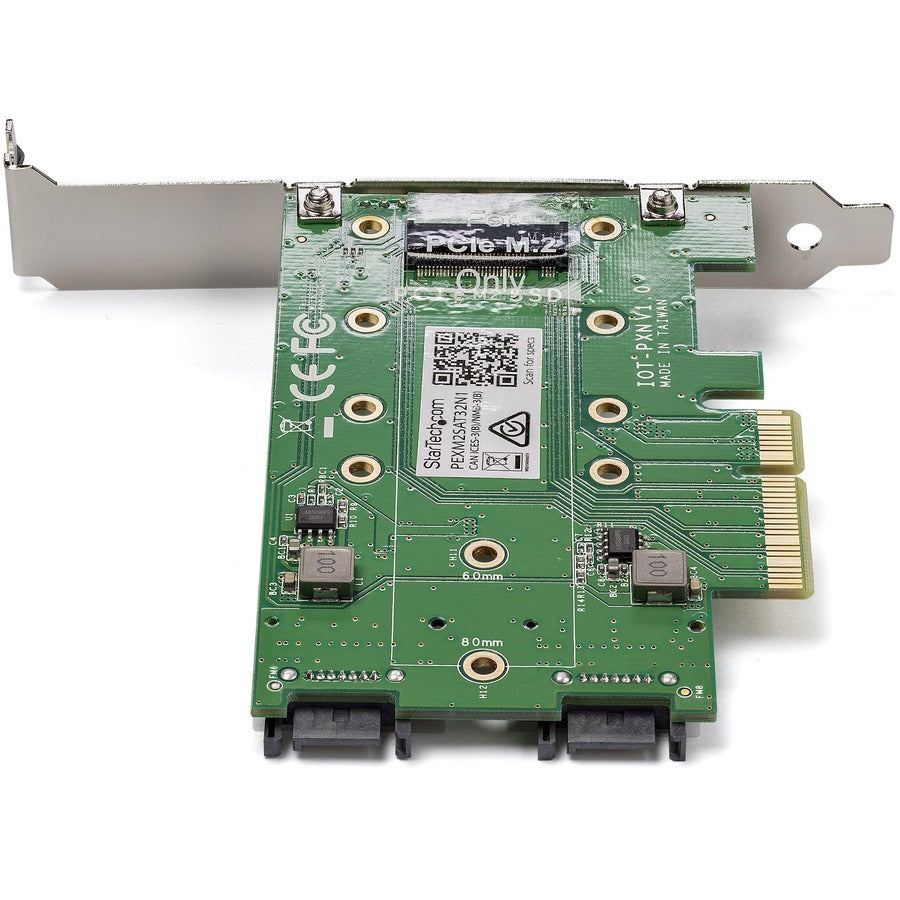 Adaptateur StarTech.com M.2 - 3 ports - 1 x PCIe (NVMe) M.2 - 2 x SATA III M.2 - SSD Adaptateur PCIE M.2 - SSD M2 - SSD PCI Express PEXM2SAT32N1