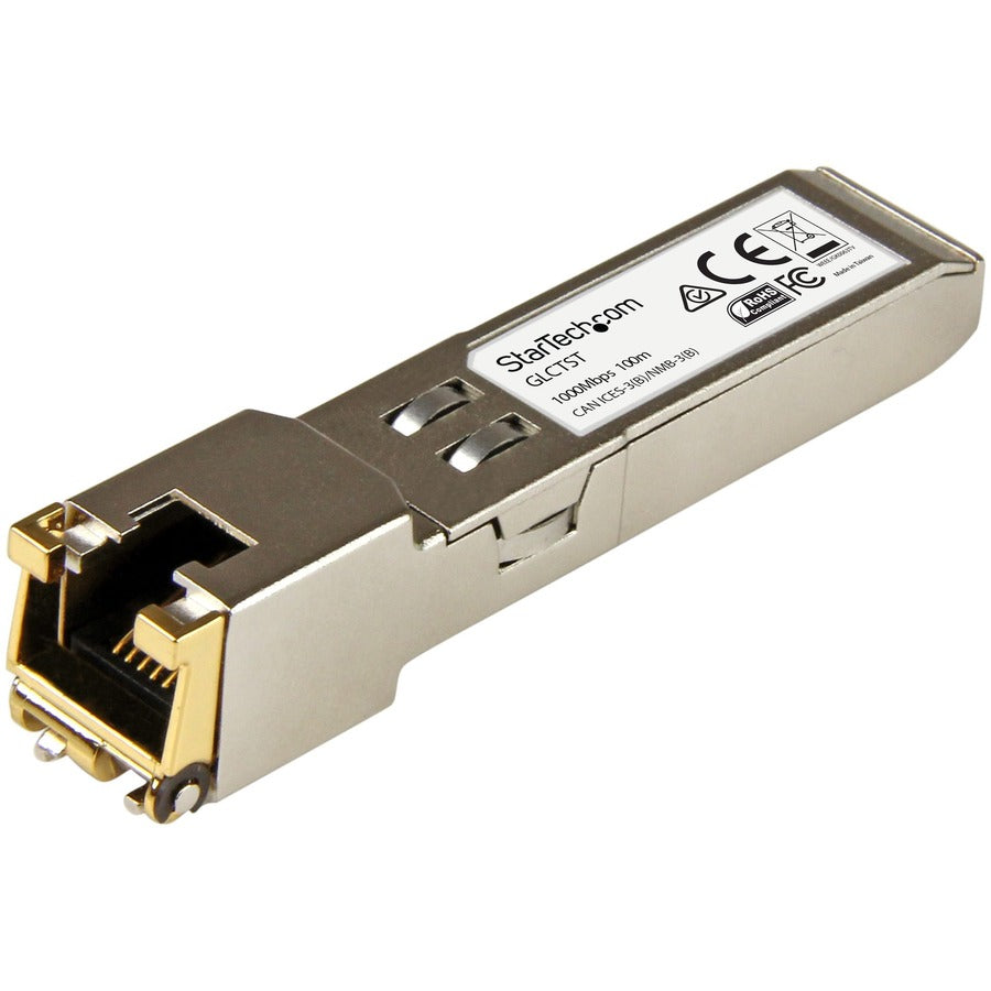 StarTech.com Cisco GLC-T Compatible SFP Module - 1000BASE-T - 1GE Gigabit Ethernet SFP SFP to RJ45 Cat6/Cat5e Transceiver - 100m GLCTST